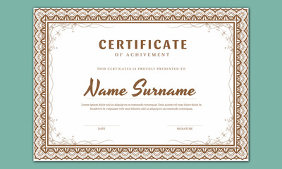 Ornate certificate border design
