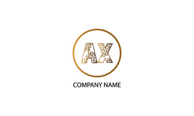 Letter AX or XA logo in circle  abstract monogram vector logo template