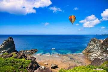 石垣島の美しいサンゴ礁の海