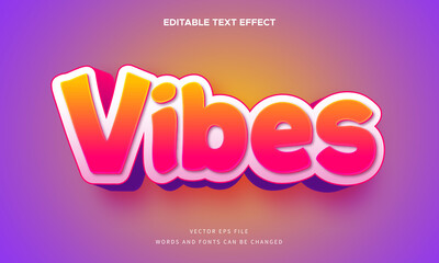 Editable colourful vibes 3d text effect