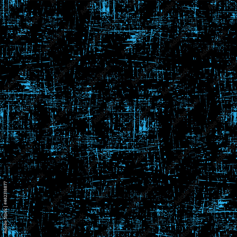 Wall mural abstract seamless geometric pattern. blue grunge on black background