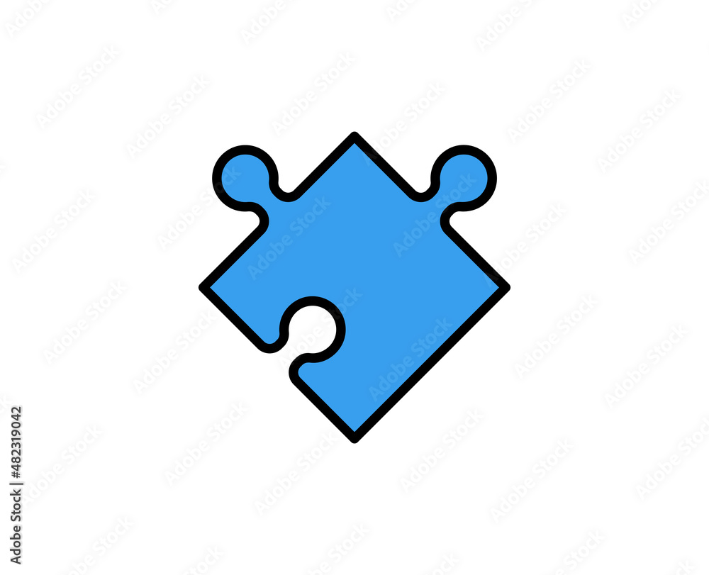 Poster puzzle line icon. high quality outline symbol for web design or mobile app. thin line sign for desig