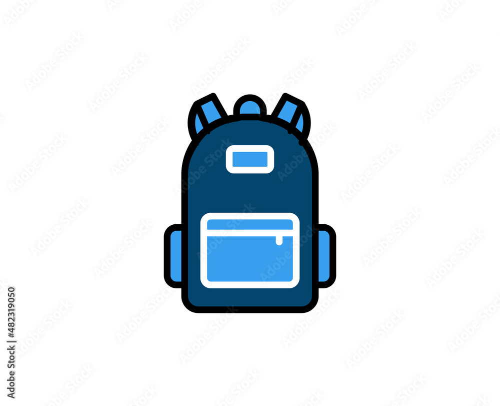 Poster school backpack line icon. high quality outline symbol for web design or mobile app. thin line sign 