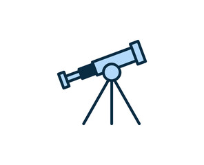 Telescope line icon. High quality outline symbol for web design or mobile app. Thin line sign for design logo. Color outline pictogram on white background
