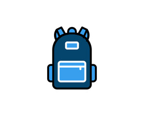 School backpack line icon. High quality outline symbol for web design or mobile app. Thin line sign for design logo. Color outline pictogram on white background