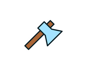 Axe line icon. Vector symbol in trendy flat style on white background. Travel sing for design.