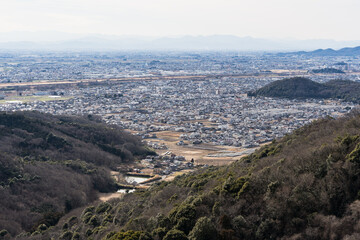 Fototapeta na wymiar 栃木百名山 大小山の風景　登山道から観る足利市