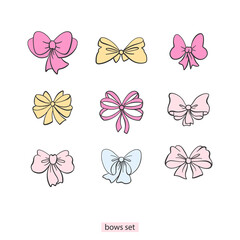 Set of cute isolated bows