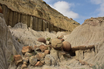 Unusual Cannonball Rock Formations in North Dakota National Park