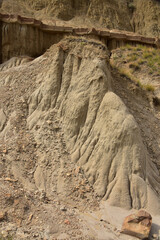 Eroding Geological Rock Formations in Badlands of North Dakota