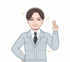 Fototapeta premium 薄い髭の男性