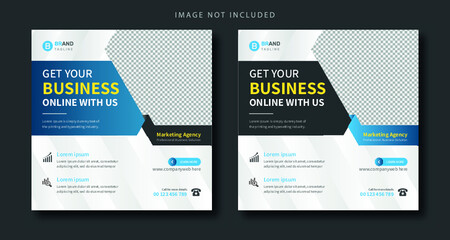 Digital marketing and corporate social media post banner and square corporate flyer template
