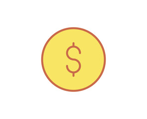 Coin flat icon. 