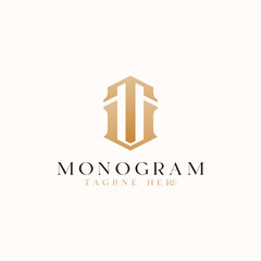 Initial TU UT T U Monogram Logo Template. Initial Based Letter Icon Logo
