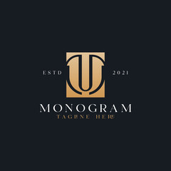 Initial UT TU U T Monogram Logo Template. Initial Based Letter Icon Logo