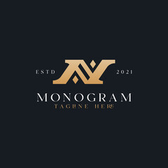 Initial N Monogram Logo Template. Initial Based Letter Icon Logo