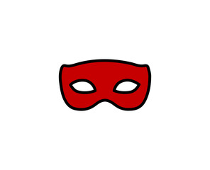 Mask flat icon. Single high quality outline symbol for web design or mobile app.  Holidays thin line signs for design logo, visit card, etc. Outline pictogram EPS10
