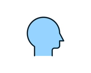 Head line icon. High quality outline symbol for web design or mobile app. Thin line sign for design logo. Color outline pictogram on white background