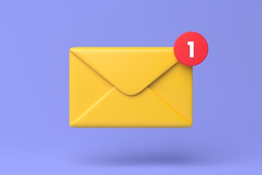 Email Notification Icon 3d Render Illustration