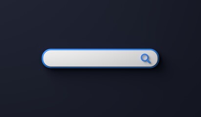 Search bar with magnifying glass 3d render illustration