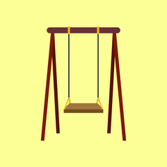 Swing Cartoon Flat Vector Illustration