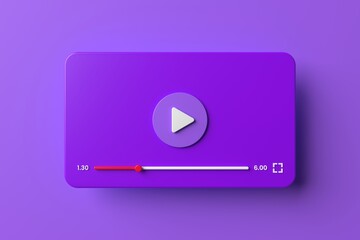 Video player interface 3d render illustration