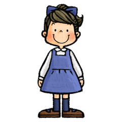 直立する女の子