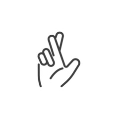 Fototapeta na wymiar Good luck gesture line icon
