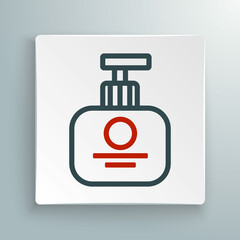 Line Tube of hand cream icon isolated on white background. Colorful outline concept. Vector