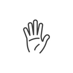 Raised hand line icon