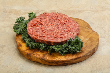 Raw beef burger cutlet for burger
