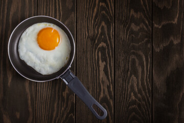 Top view of omelette in a pan