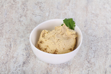 Traditional Jewish Hummus with olive oil