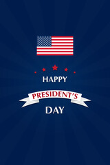 Presidents day greetings card with US flag
