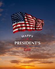 Presidents day greetings card with USA flag - 482325289