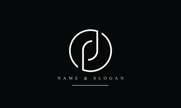 RJ, JR, R, J abstract letters logo monogram