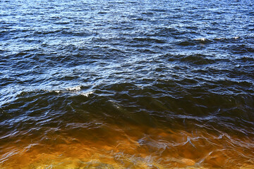 abstract background, texture sea blue water, waves and ripples on the ocean, sea pattern wallpaper