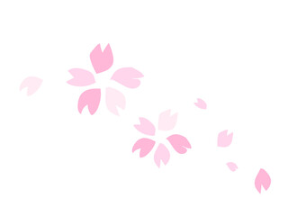 桜の花吹雪のベクターイラスト