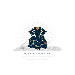 vector illustration of Ganesh Chaturthi festival of India.vector - obrazy, fototapety, plakaty
