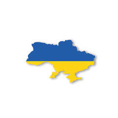 Ukraine national flag in a shape of country map