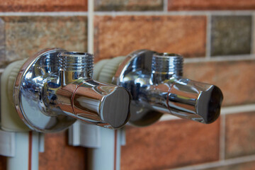 connection to cold and hot water,taps for connecting hot and cold water to the sink in the kitchen
