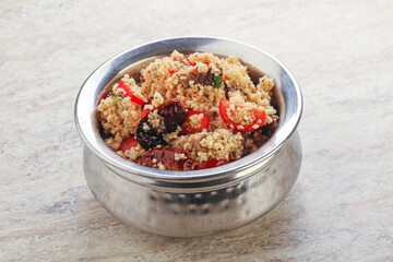 Arabic cous cous with meat and tomato
