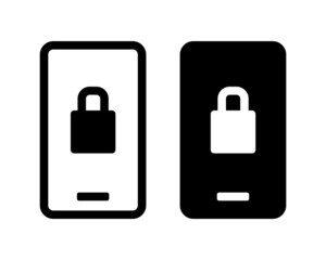 Phone with padlock icon. Smartphone locked. Vector illustration