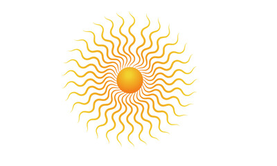 Sun icon. Yellow sun star icon. Summer, Sunlight, Nature, Sky. Vector illustration isolated design.