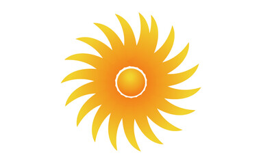 Sun icon. Yellow sun star icon. Summer, Sunlight, Nature, Sky. Vector illustration isolated design.