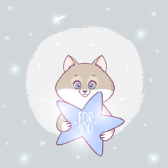 Cat with a star