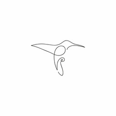 Obraz premium One line colibri flies design silhouette.Hand drawn minimalism style vector illustration