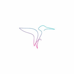Obraz premium One line colibri flies design silhouette.Hand drawn minimalism style vector illustration