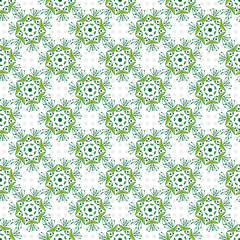 Seamless pattern with green leaves