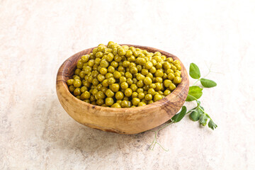 Marinated Green peas in the bowl